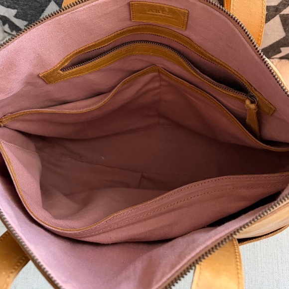 Able Cognac Leather Zipper-Top Tote + Carryall - Picture 5 of 5